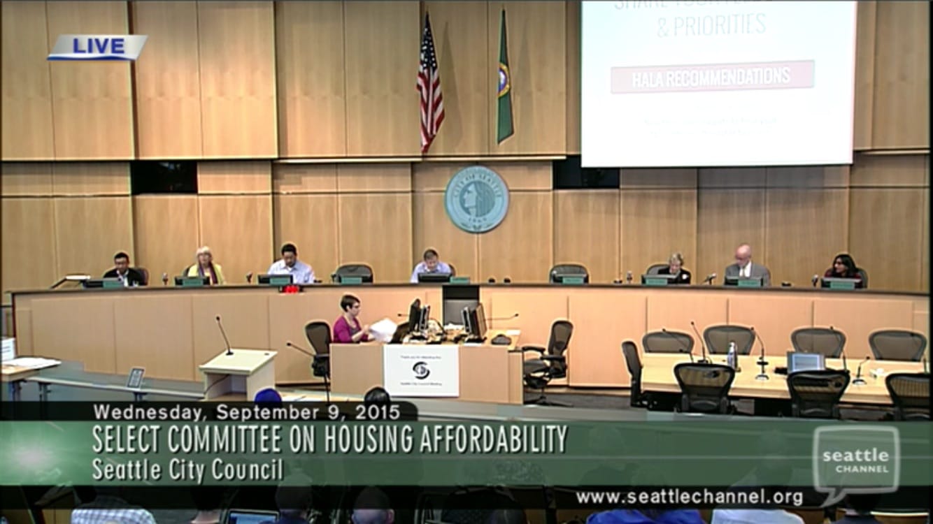                      Seattle City Council Setting The Framework For HALA
                     