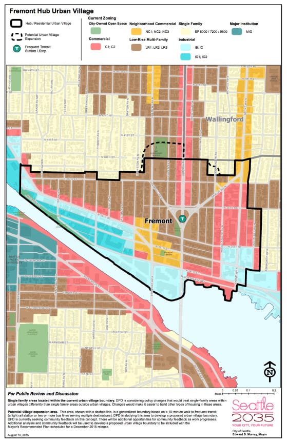 Fremont's urban village boundaries appear ripe for expansion. (Seattle Department of Planning and Development)
