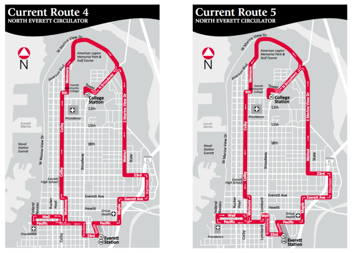 North Everett circulator routes.