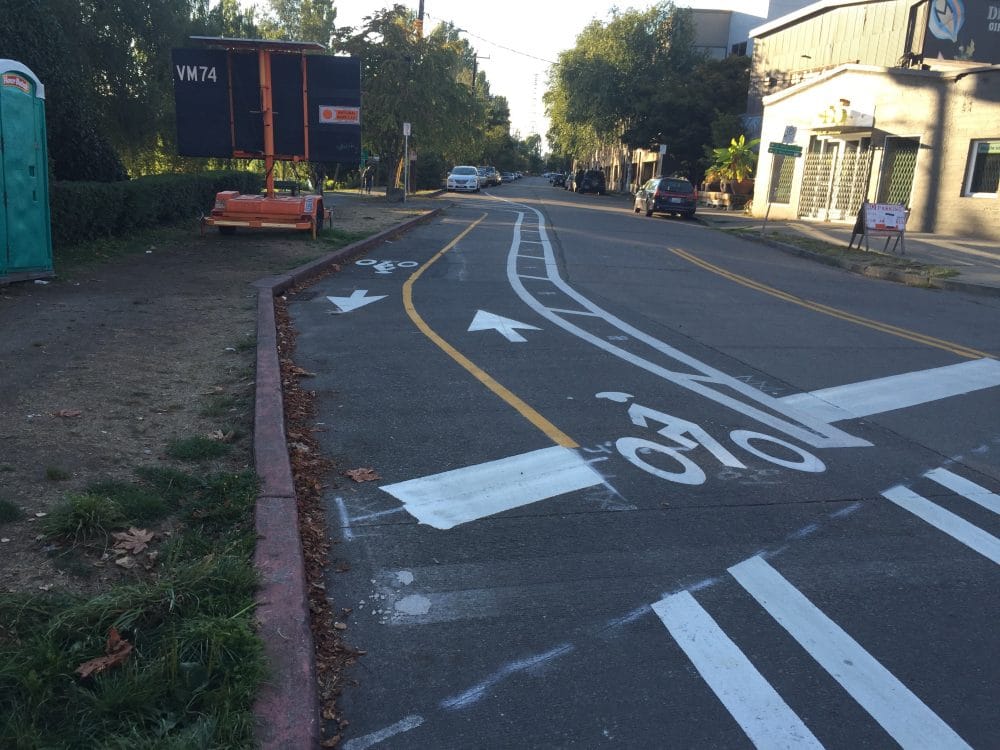 The connection to and from the Burke-Gilman Trail on N 34th St. 