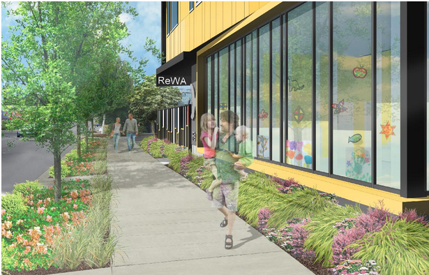 The improved sidewalk include extensive landscaping. (LIHI)