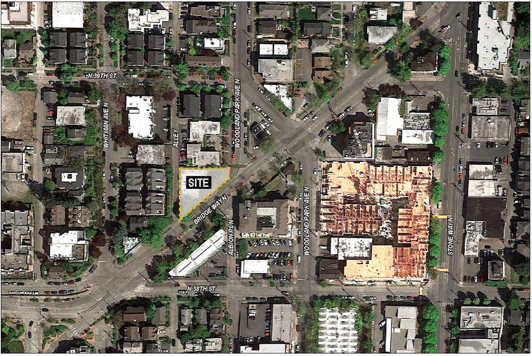 The site is halfway between Stone Way and Aurora Avenue.