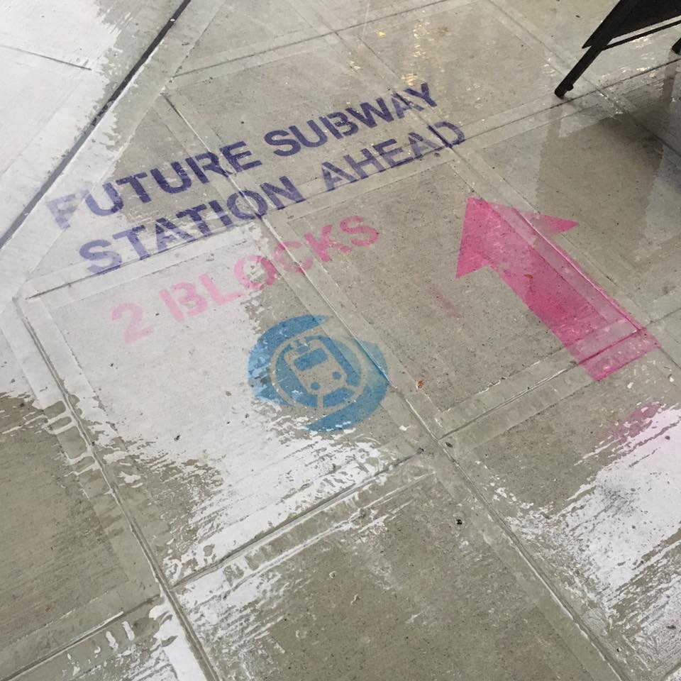 One day into the typoon and still legible (Photo by Ben Crowther)