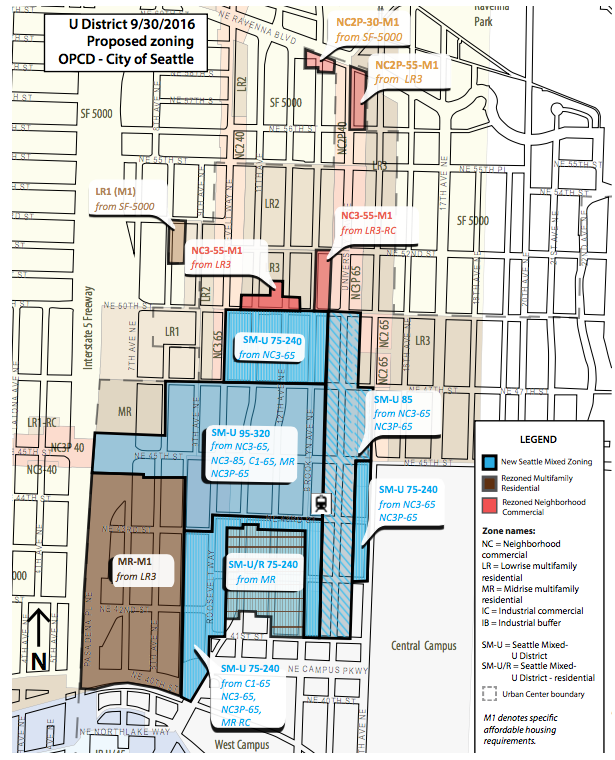 The Mayor's rezone proposal. Click for a larger version. (City of Seattle)