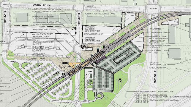 The future light rail station in Lynnwood. (City of Lynnwood)