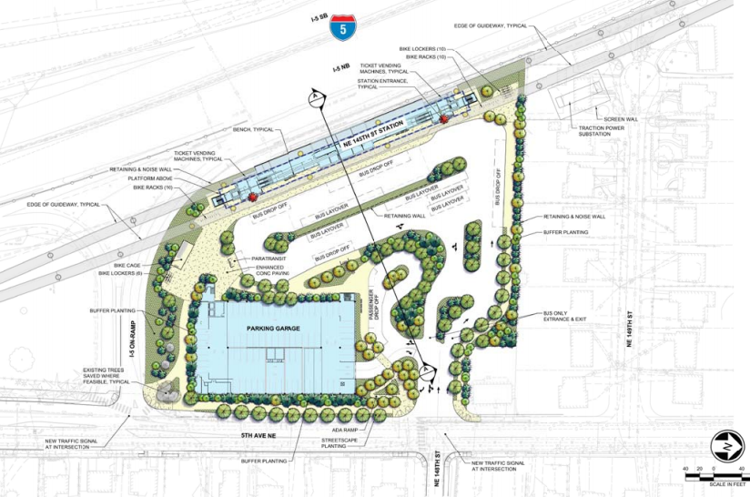 NE 145th St station area layout. (Sound Transit)