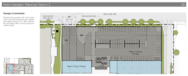 Proposed garage and access layout of expansion building next to 25th Ave NE. (City of Seattle)