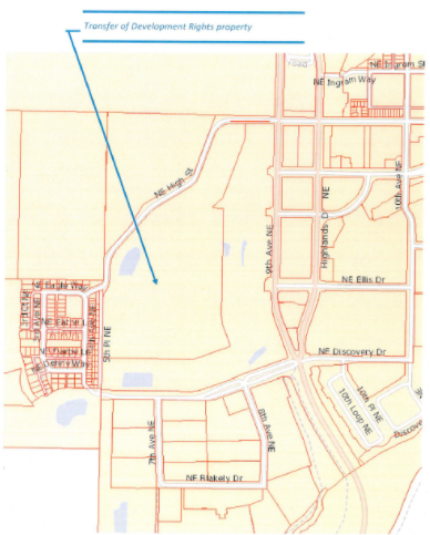Where the TDRs would be used to boost density. (City of Issaquah)