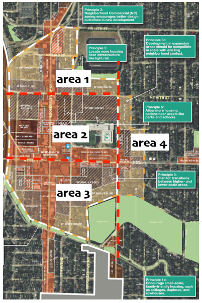 Breakdown of the four focus areas. (Roosevelt Neighborhood Association / City of Seattle)