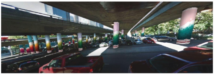 Rendering of the Watkins murals. (Nathan Watkins / Urban Artworks)