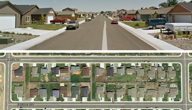 Newer single-family subdivision in Ellensburg.