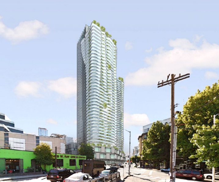 Rendering of the towers and their bases. (City of Seattle)