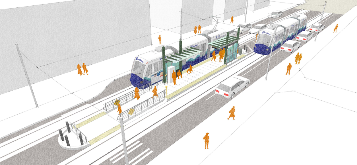 Rendering of a typical 60-foot station. (Sound Transit)