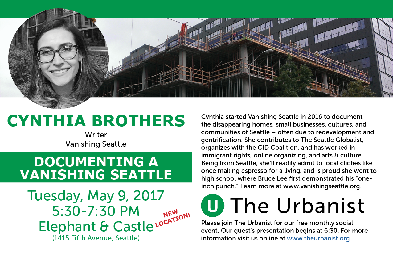 Reminder: Next Urbanist Meetup Is Tomorrow, May 9th