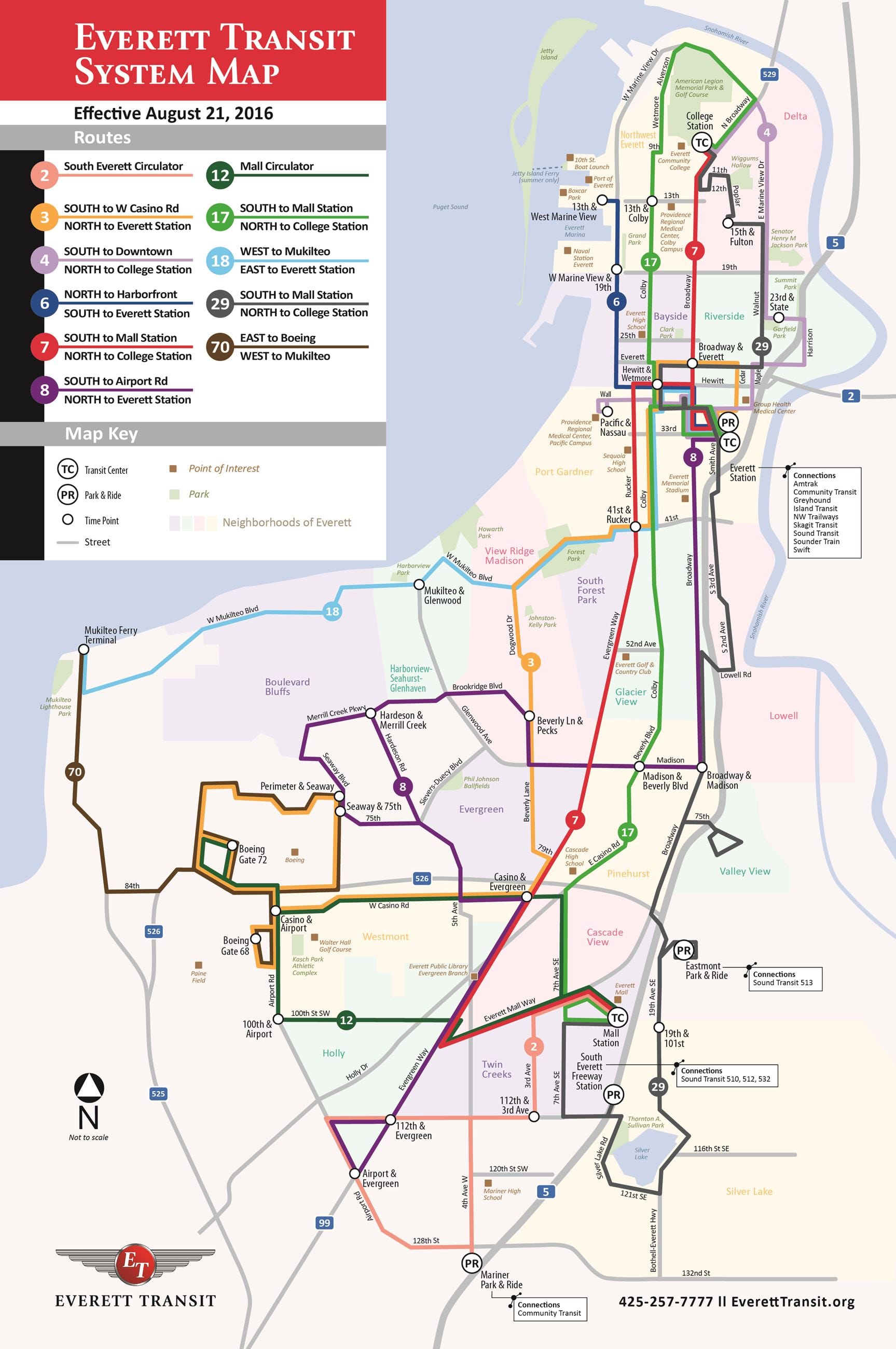 Existing Everett Transit bus network. (City of Everett)