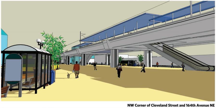 Redmond Proposes Elevated LRT Downtown to Further Trail Connection, Rezone