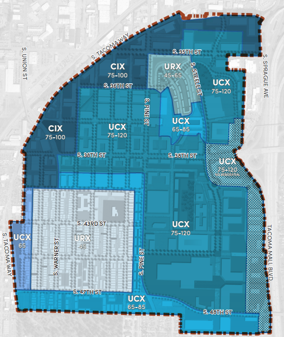 Recommended zoning by staff. (City of Tacoma)
