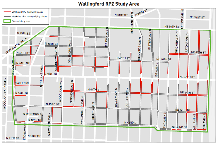 Blockfaces with red indicate high demand during the evaluated hour. (City of Seattle)