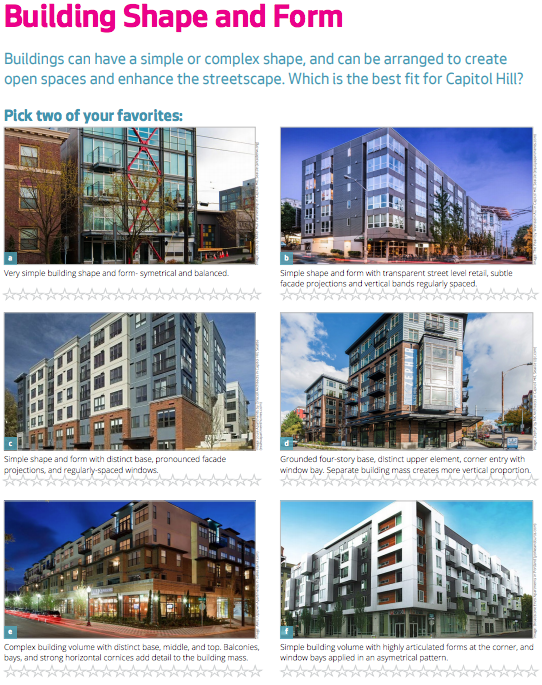 Example of survey topic provided to respondents. (City of Seattle)