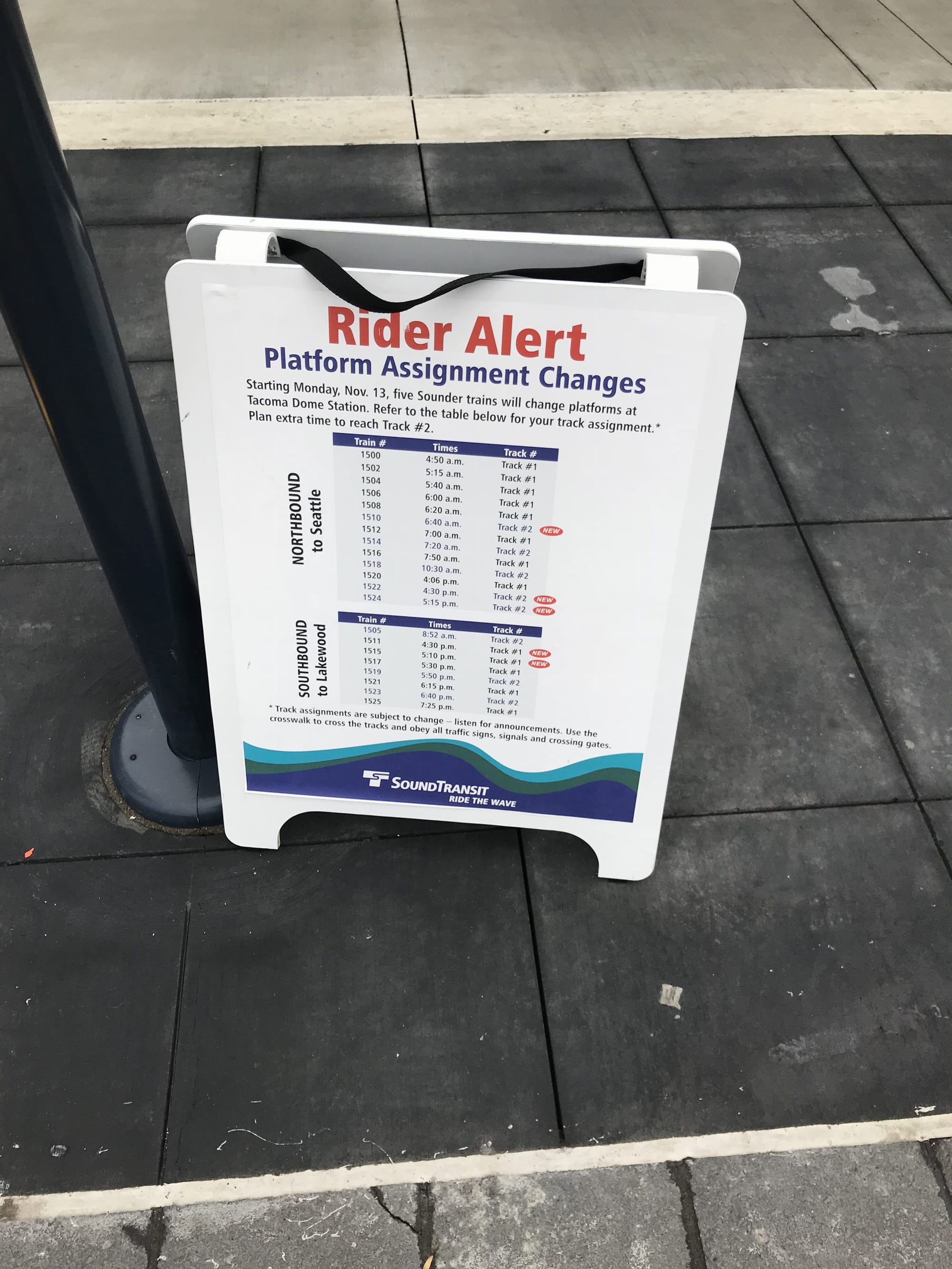 Be alert to which platform your train departs.