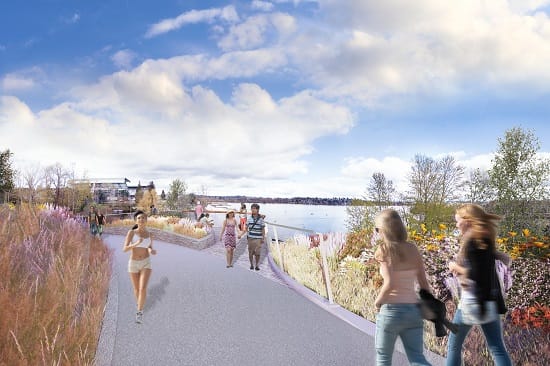 Future trail facility in the arboretum area. (WSDOT)