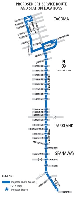 Planned BRT corridor. (Pierce Transit)