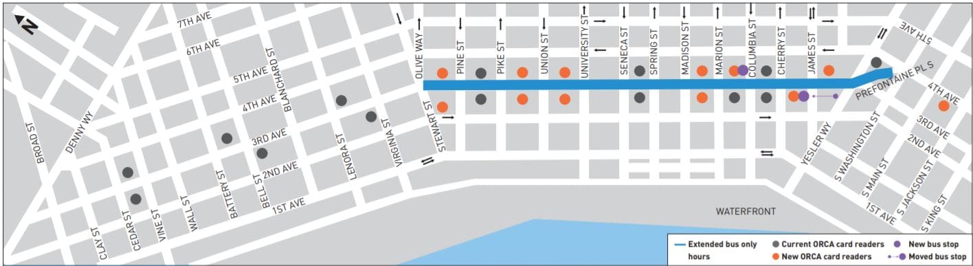 Third Avenue transit service improvements. (City of Seattle)