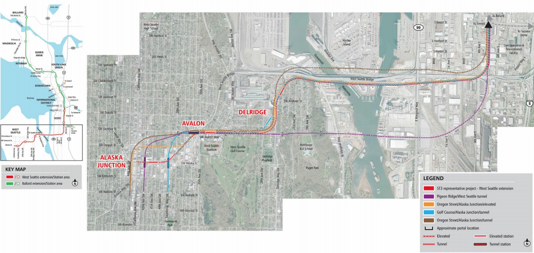 Alternatives for West Seattle. (Sound Transit)