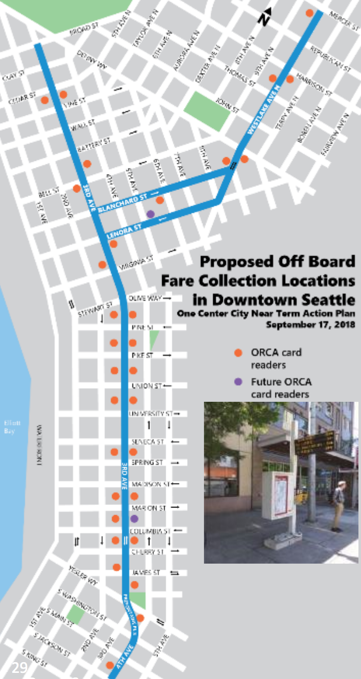 Proposed ORCA card reader locations. (City of Seattle)
