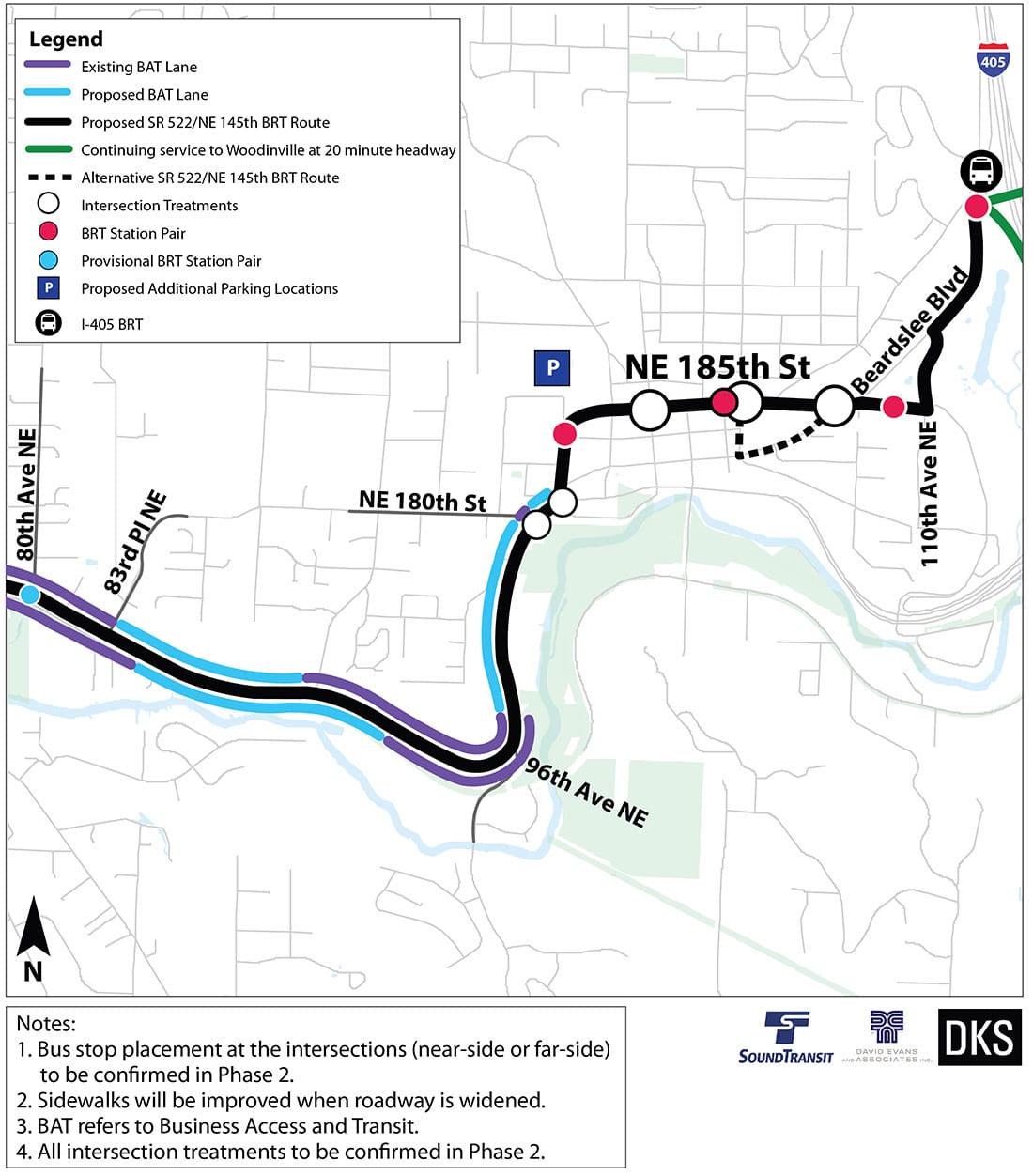 Preliminary corridor improvements and BRT treatments for Bothell. (Sound Transit)