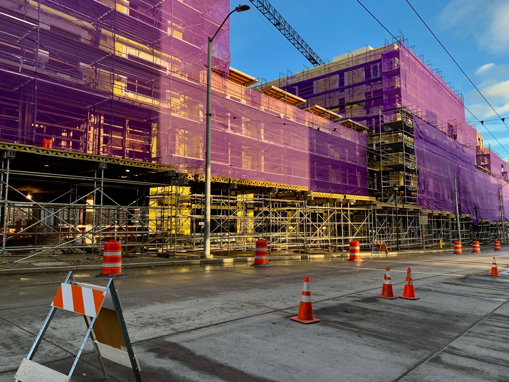 Large developments like this 532-unit building on 23rd Avenue are carrying the bulk of Seattle's growth, with new Missing Middle housing nearly zoned out of existence. 