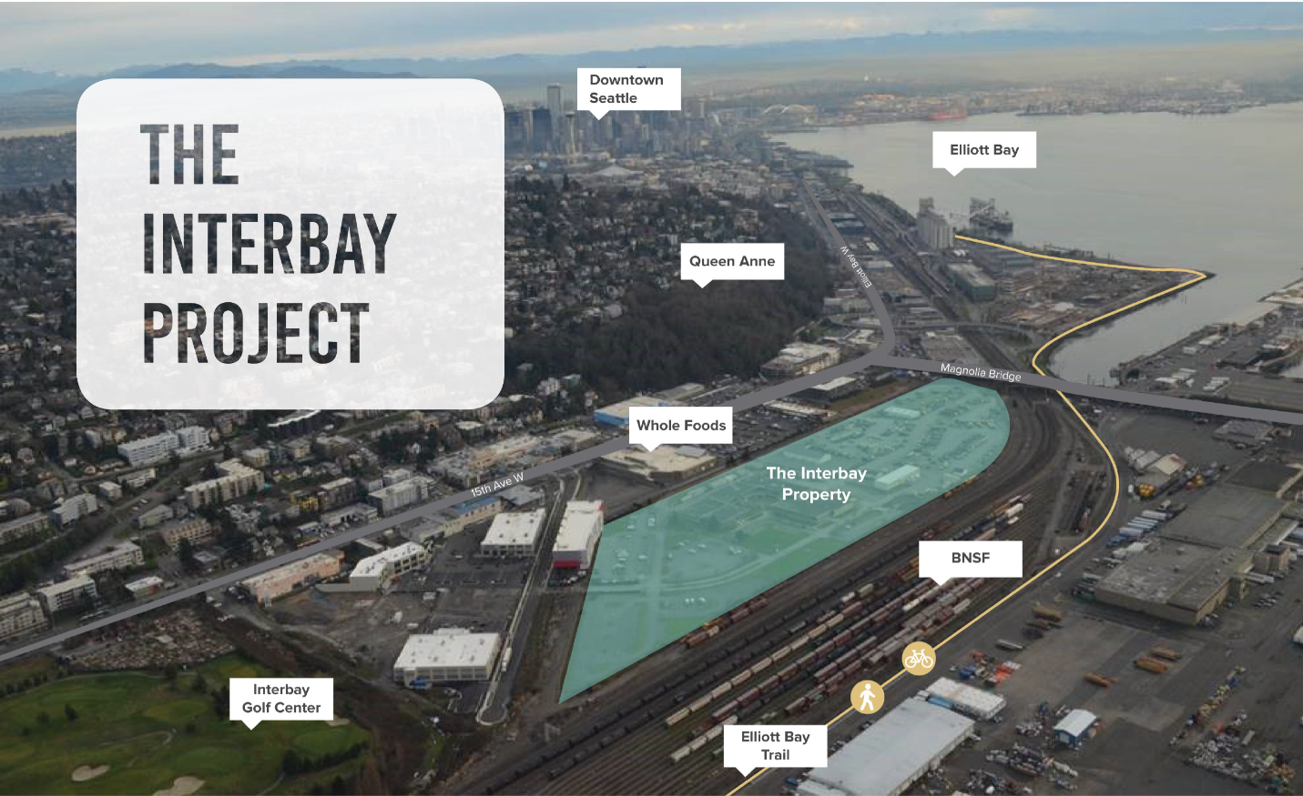The Armory site composes 25 acres between the BNSF railyard and the Interbay Whole Foods. (State of Washington)