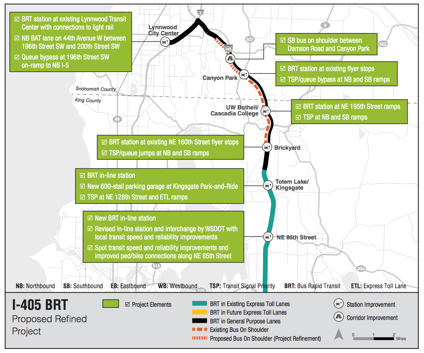 Northend project refinements for the I-405 BRT project. (Sound Transit)