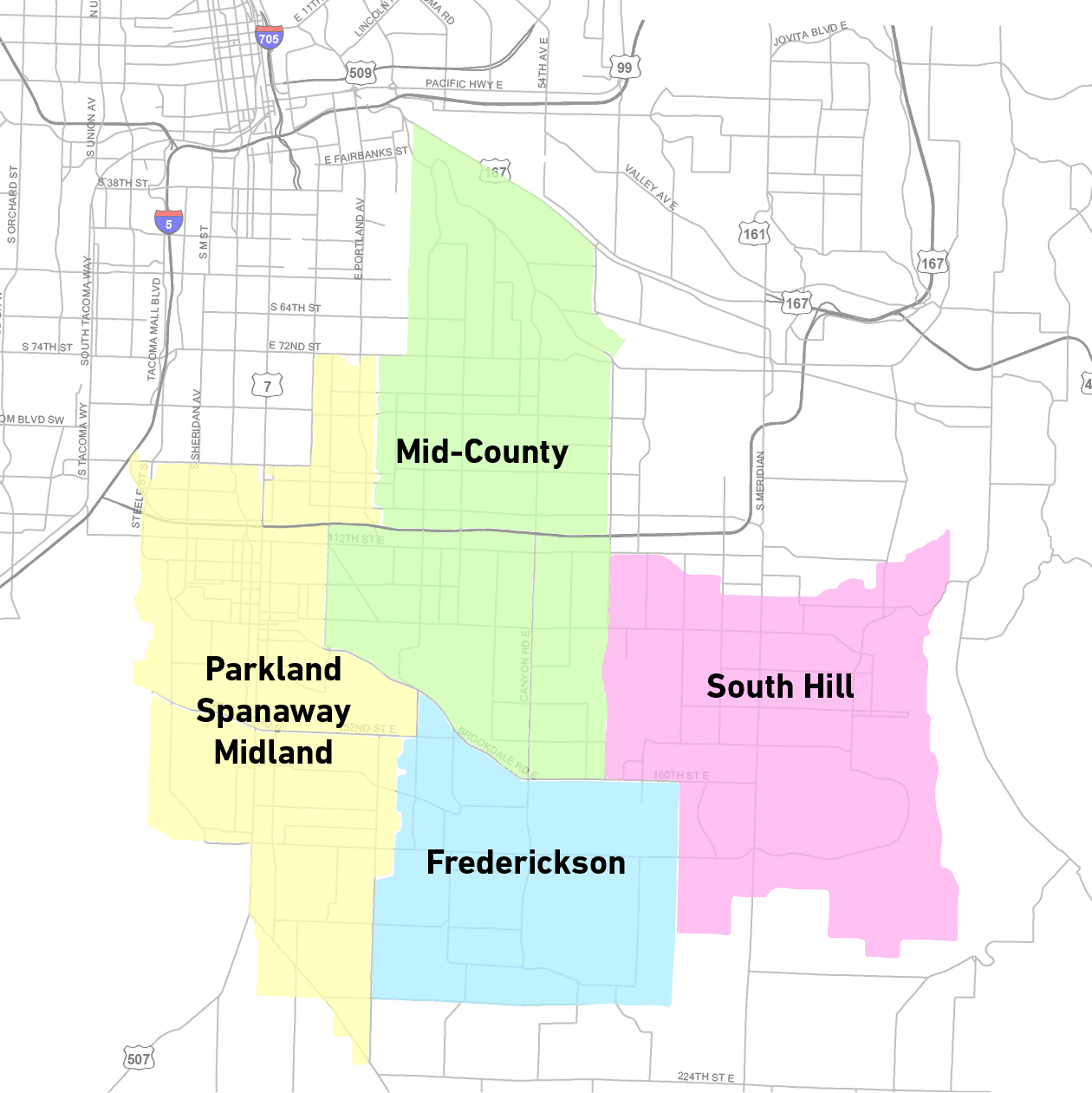 Community Plan areas due for an update. (Pierce County)