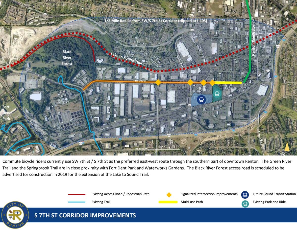 The proposed S 7th St corridor improvements. (Sound Transit / City of Redmond)