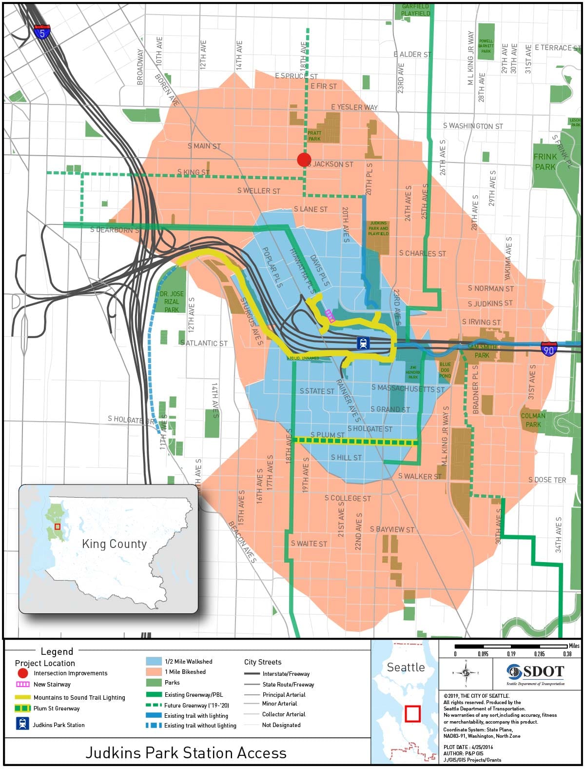 The station access area improvements for the Judkins Park Station. (Sound Transit / City of Seattle)
