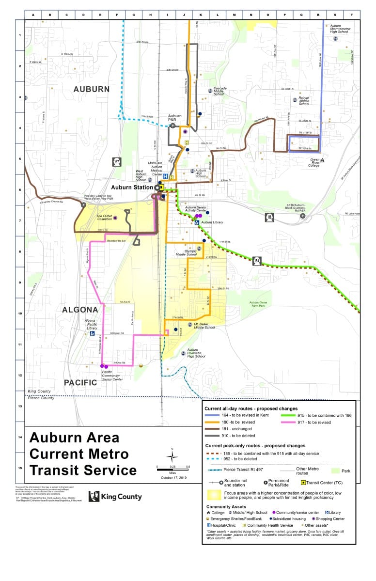 Existing Auburn bus route network. (King County)