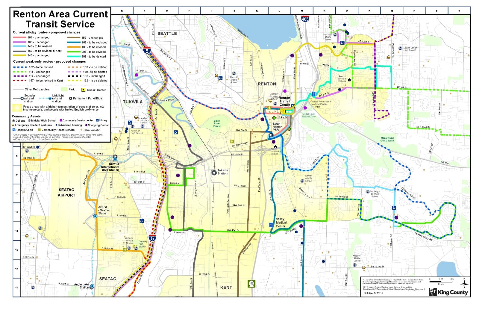 Existing Renton bus route network. (King County)