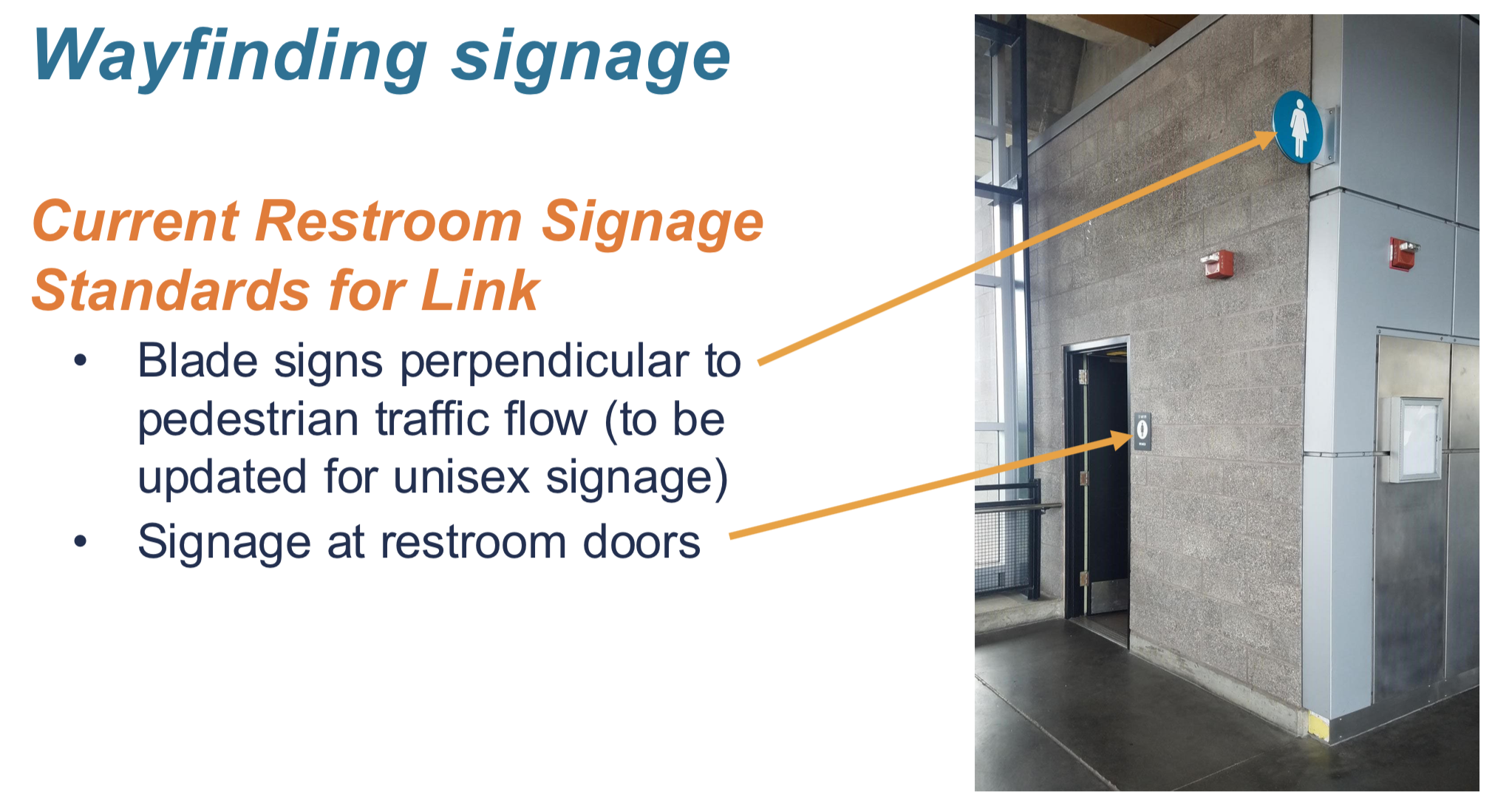 The kind of wayfinding signage that Sound Transit uses for restrooms. (Sound Transit)