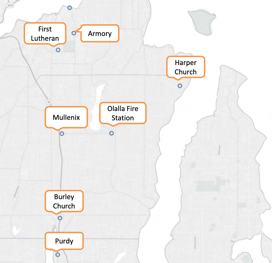 Park-and-ride locations near Southworth. (Kitsap Transit)