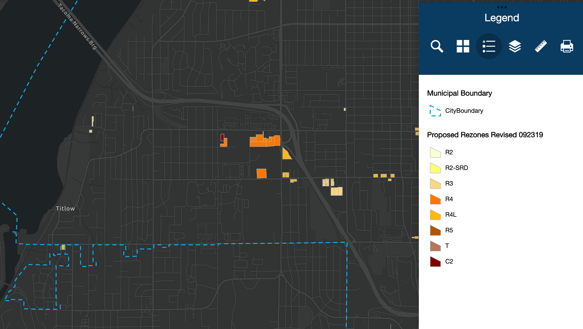 Zoning changes near N Mildred St and 6th Ave. (City of Tacoma)
