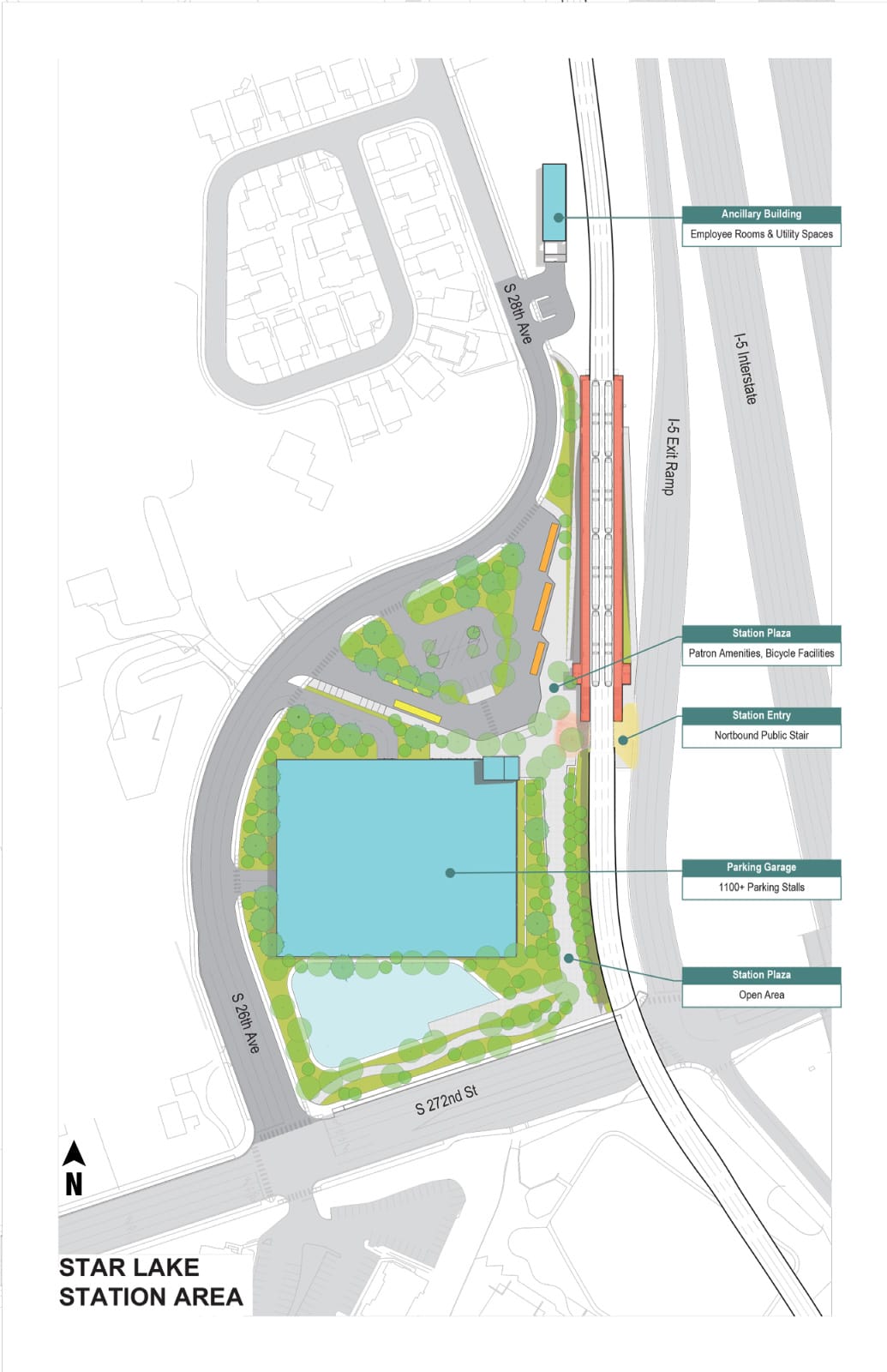 Current site plan for the S 272nd St station. (Sound Transit)