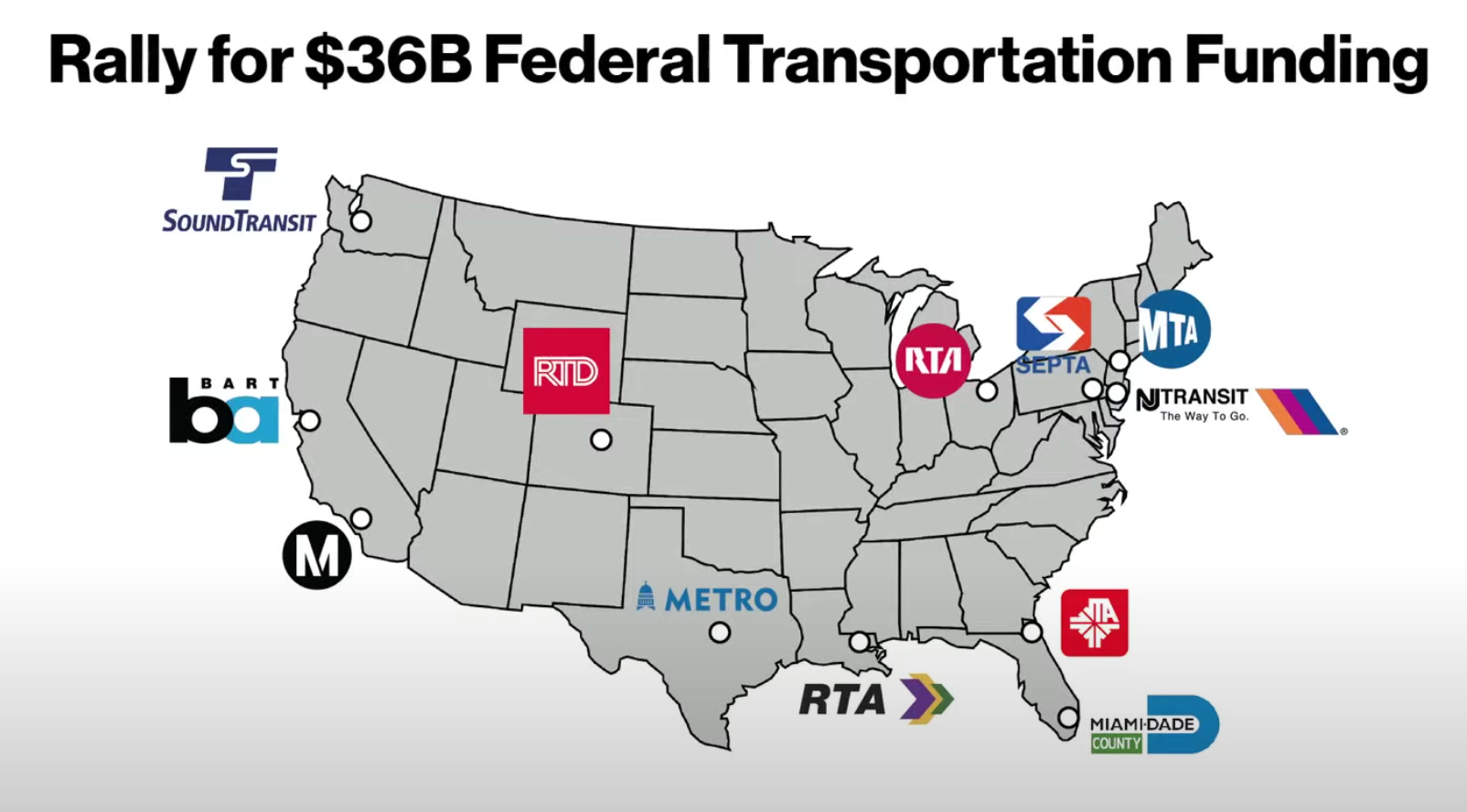 Splash from the online rally highlighting some of the coalition transit agencies. (Metropolitan Transportation Authority)