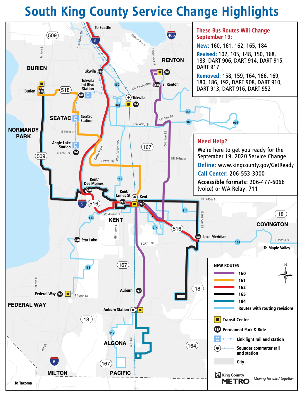 An overview of the South King County service restructure. (King County)