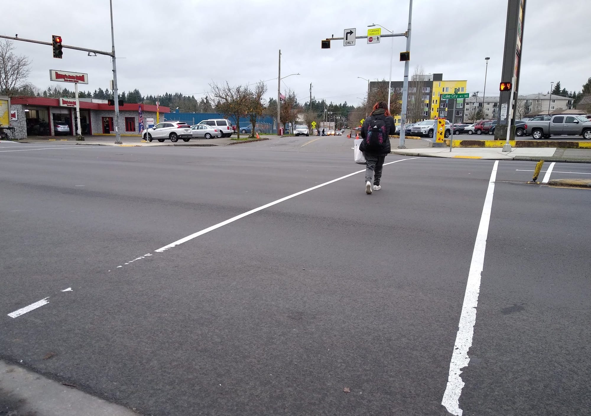Months After Street Repaving, Lake City Way Crosswalks Still Remain Temporary