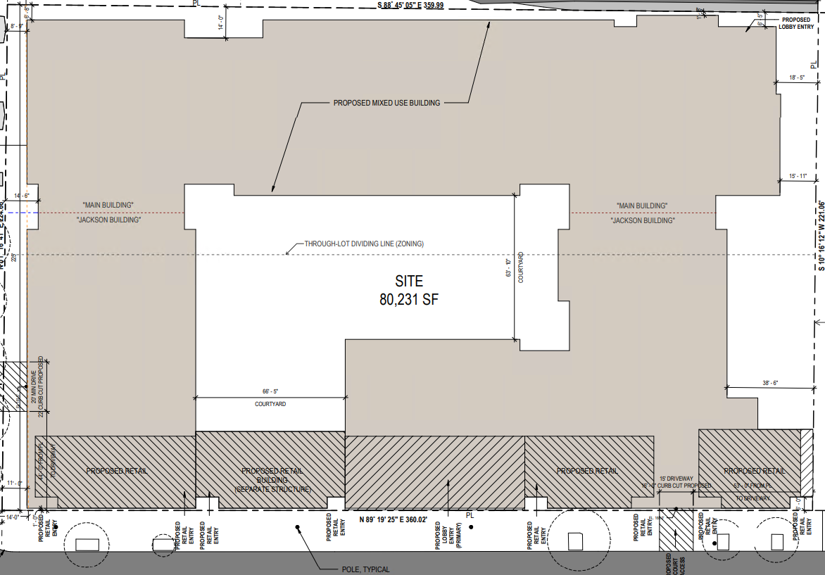 1032 S Jackson St's site plan