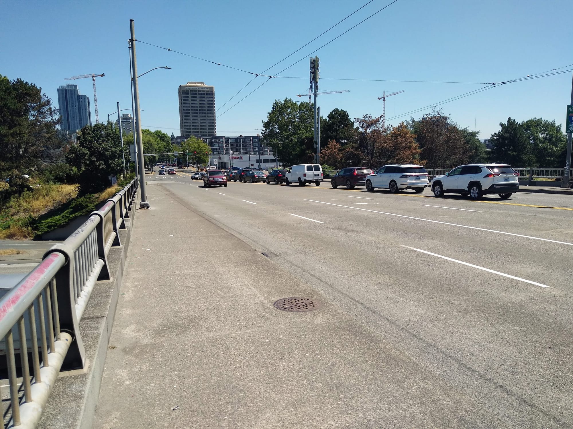 Railings Instead of More Walking and Biking Space Planned on NE 45th Street Overpass