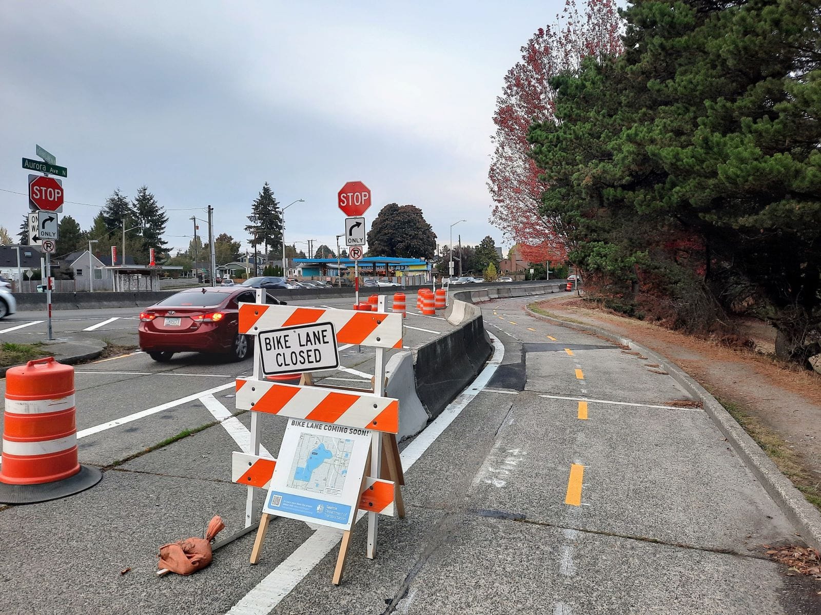                      Green Lake Outer Loop Protected Bike Lanes Take Shape
                     