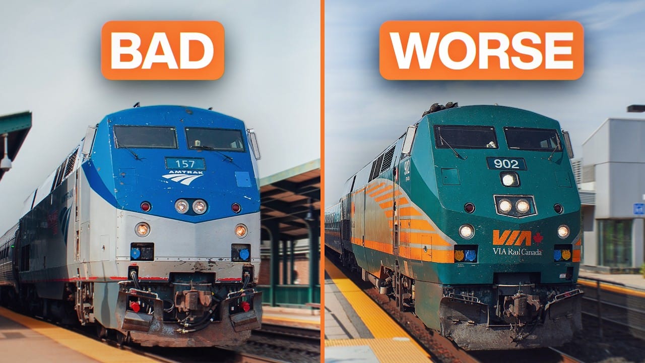 Sunday Video: What’s Good And Bad About Amtrak and Via Rail?