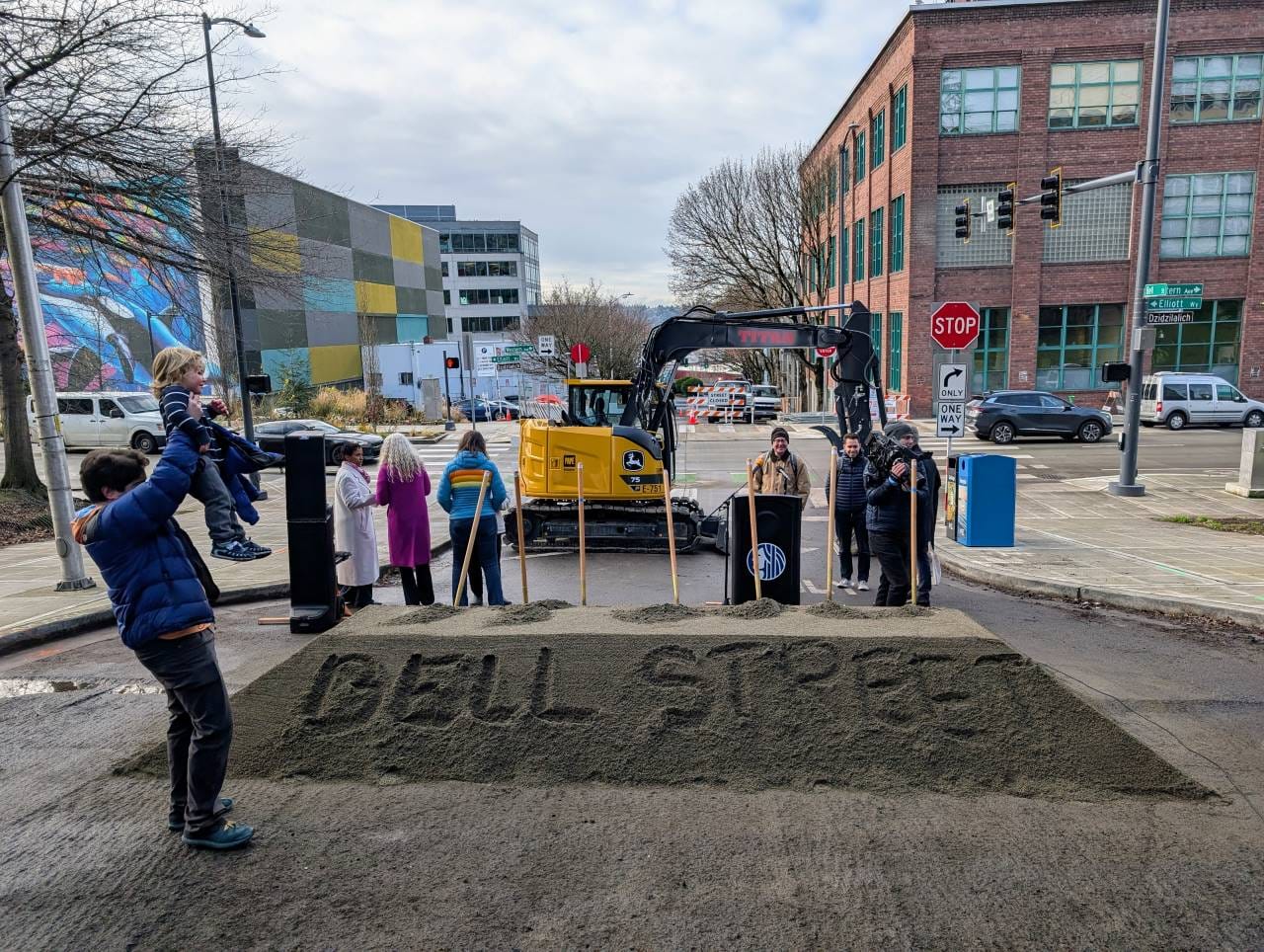 Seattle Breaks Ground on Bell Street Bike Lane, Waterfront Park Linkage
